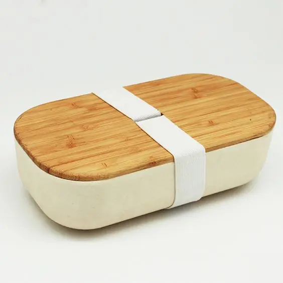 

Takeaway eco bamboo fiber lunch box bio school lunchbox bento box for office and school use, Customized color