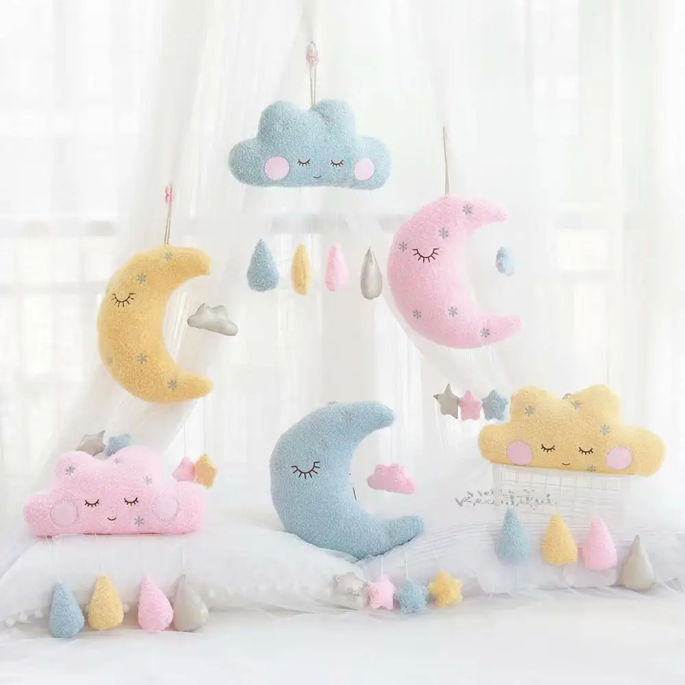 Wholesale Stuffed Plush Cloud Moon Star Home Girls Baby Room Hanging Decoration
