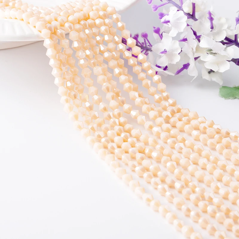 

Bicone Rondelle Faceted Crystal Glass Loose Spacer Beads for Jewelry Making, Please refer to colour card