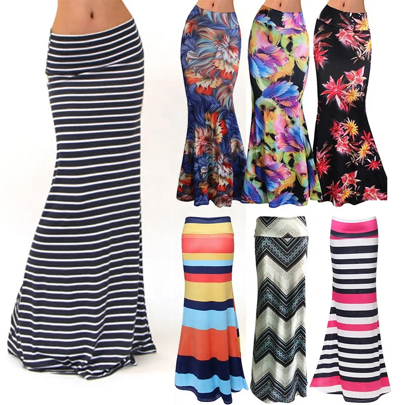 

Casual plus size dress mermaid skirts high waist long african maxi skirts for women