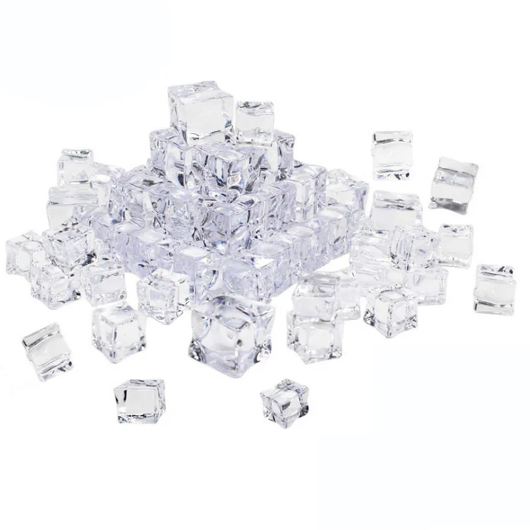 

and 10mm Mini Artificial Ice Cubes Clear Square Acrylic Ice Cube Display for Bar Party Wedding Photography Prop, Transparent