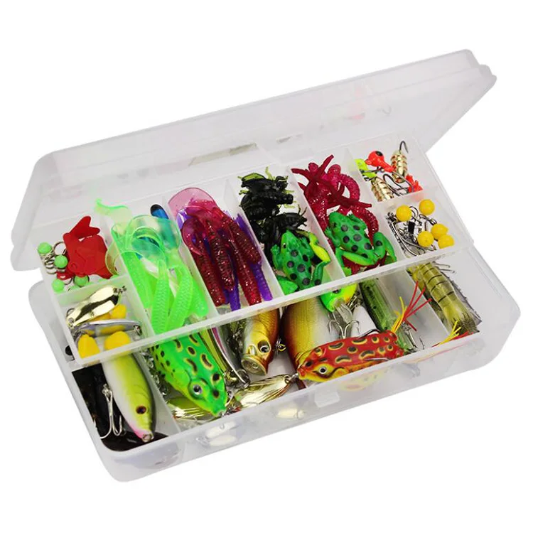 

WEIHE 141pcs 400g spoon soft hard lure/accessories with box sea fishing lure set