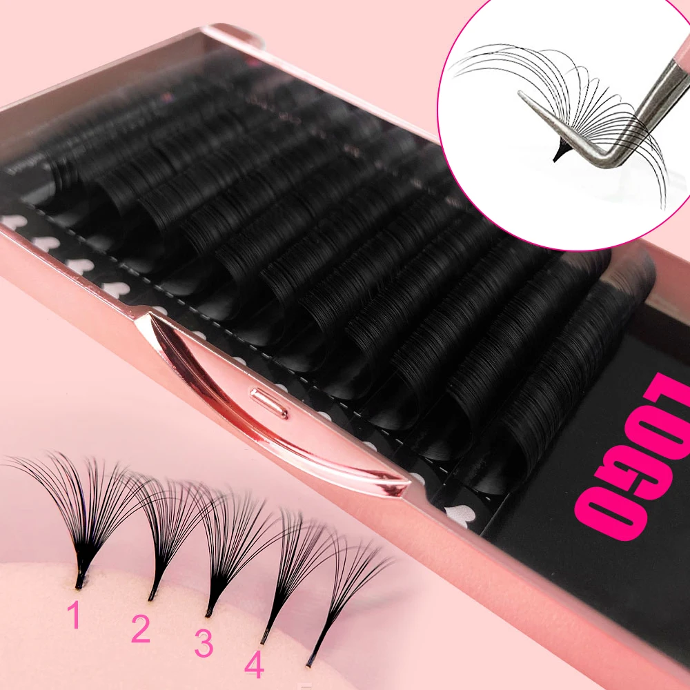 

blooming lashes silk cashmere 25mm natural bulk russian volume easy fan auto fan eyelash extensions 03 mixed easy fanning