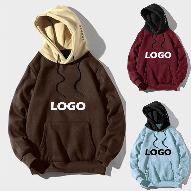 

2021 Street Wear Fashion Clothes Pullover Sweatshirts Color Block Men's Hoodies With Pockets