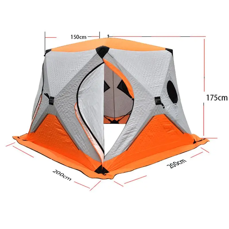 

Wholesale Portable Cube Ice Fishing Tent Camping Outdoor Shelters Winter Thermal Insulated tent for ice fishing and hunting, Blue,red, yellow,camo