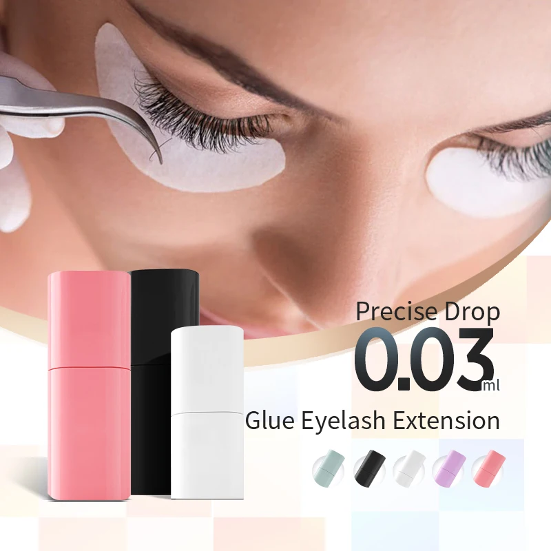 

Hollyren 0.03ml Precise Drop Lash Extension Adhesive Glue High&Low Humidity Eyelashes Glue Waterproof Strong Lashextension Glue, White/pink/green/black/purple