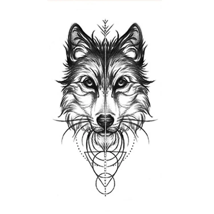 

Best selling popular wolf tattoos wrist animal sexy body tattoo sticker, Cmyk