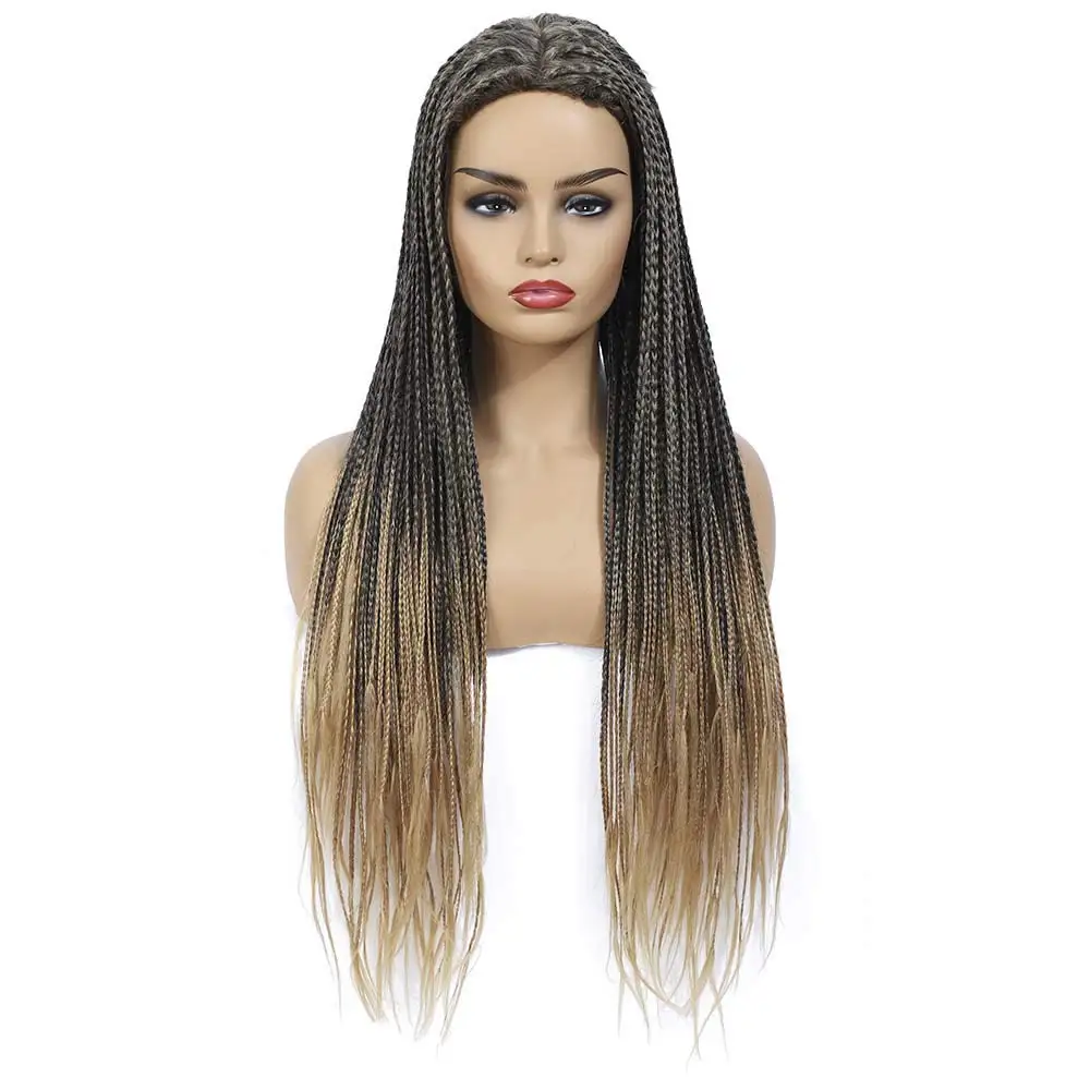 

Synthetic wigs heat resistant knotless box braided wigs for black women