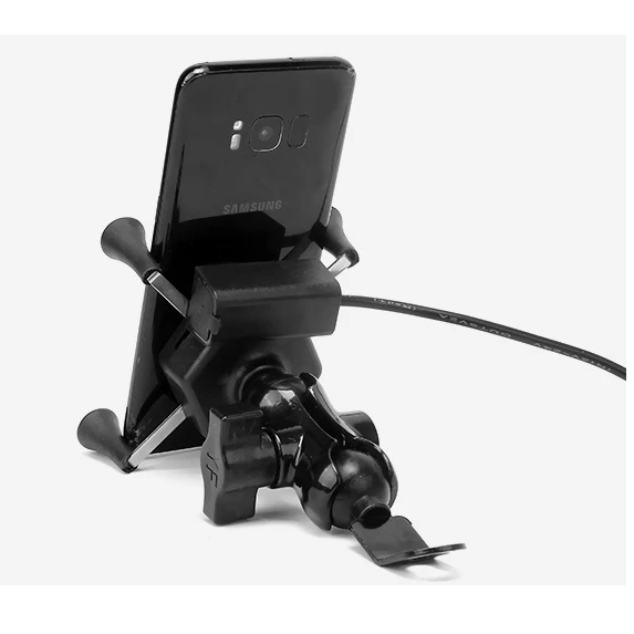 

Wholesale 360 Free Rotation X Grip Aluminum Motorbike Bike Motorcycle Mobile Cell Phone Holder With usb charger