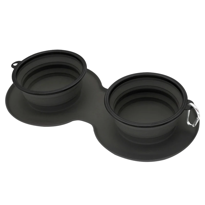 

Travel Collapsible Waterproof Pet Bowl Folding Dog Bowls, Blue, pink, black, gray