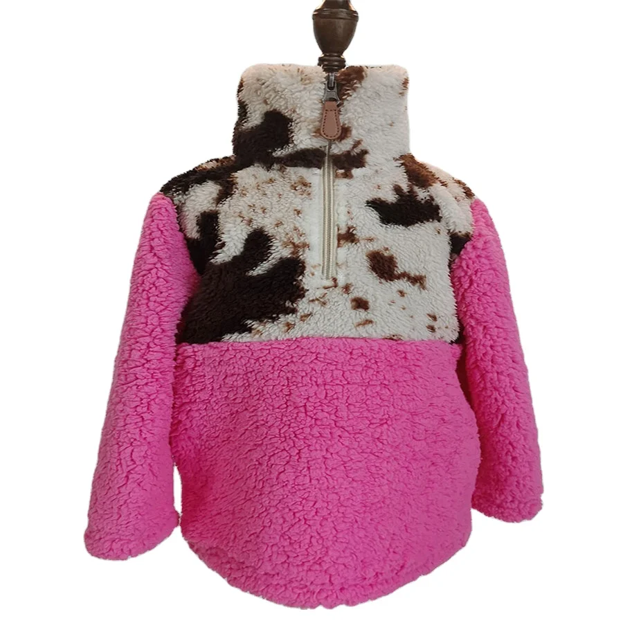 

Hot selling winter coat for women warm velvet boutiques coats ladies women Pink spliced cow leopard print snowflake coat, Custom color