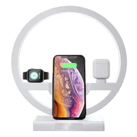 

OEM technology inventions 2020 3 In 1 Table Desk Lamp Fast QI Wireless Charger Dock Station for cell phone Android smart watch
