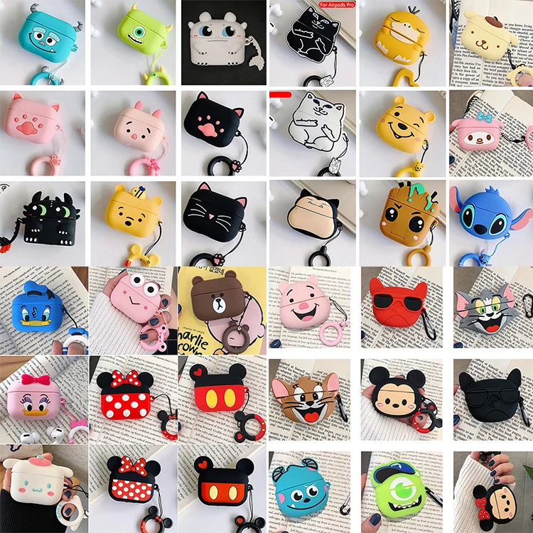 

2021 Cute Silicone Case for Apple for airpod Pro Cases, Designers Custom 3D Earphone Patrick Cover Avocado Case for Airpods 3, Multi colors