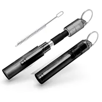 

Portable Retractable Collapsible Stainless Steel Metal Telescopic Drinking Straws With Case,Reusable Collapsible Drinking Straw