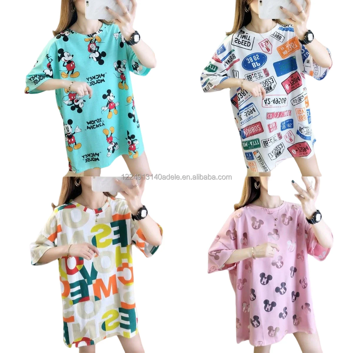 

korean cute t-shirt Women's Oversized Tee Summer Ladies T-shirts Factory Wholesale