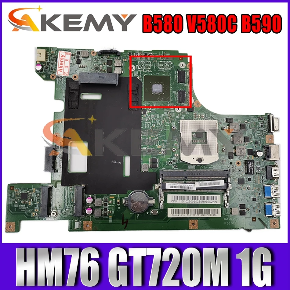 

Akemy B590 B580 Motherboard For B580 V580C B590 Laptop Motherboard PGA989 HM76 GT720M 1G DDR3 100% Test Work