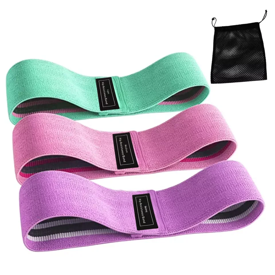 

Wholesale cheap color hip yoga workout circle loop exercise stretch set fitness fabric resistance band