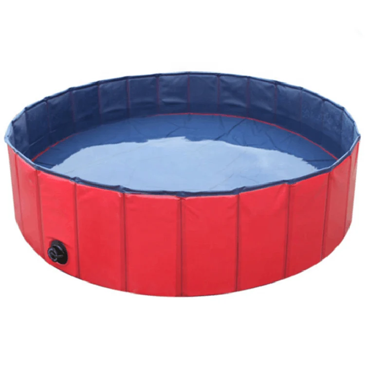 

Round Foldable Home Use Bathing Swimming Pool For Children Adults And Dogs foldable hard plastic pool, Blue, red