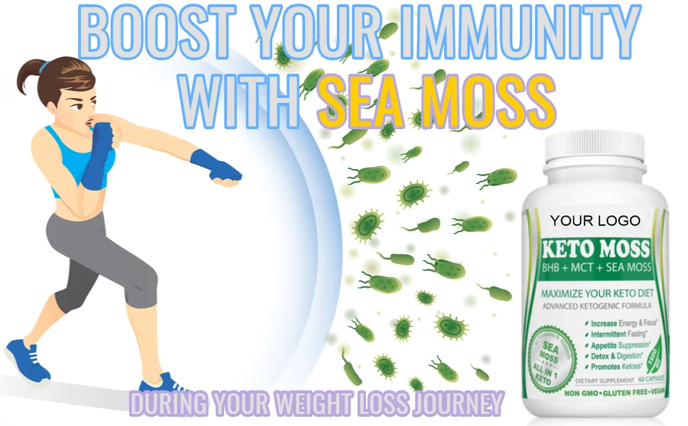 Hot sale Advanced Formula Diet Keto Tablets Moss BHB MCT for Detox Sea Moss capsules