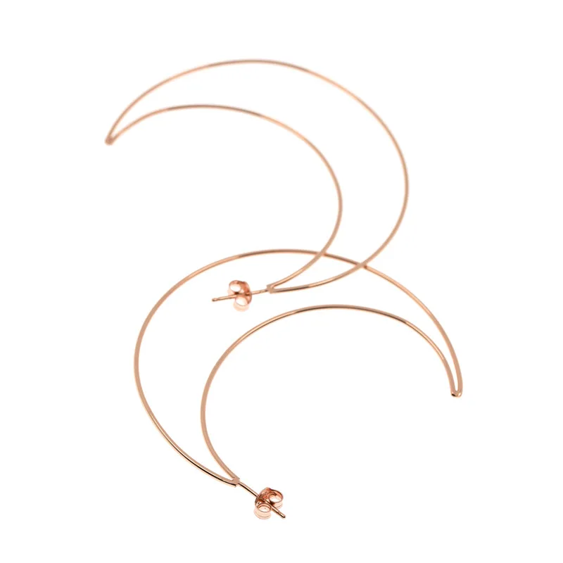 

Amazon hot sale gold plated Moon shaped oversize gemstone earrings for women 2020, Picture