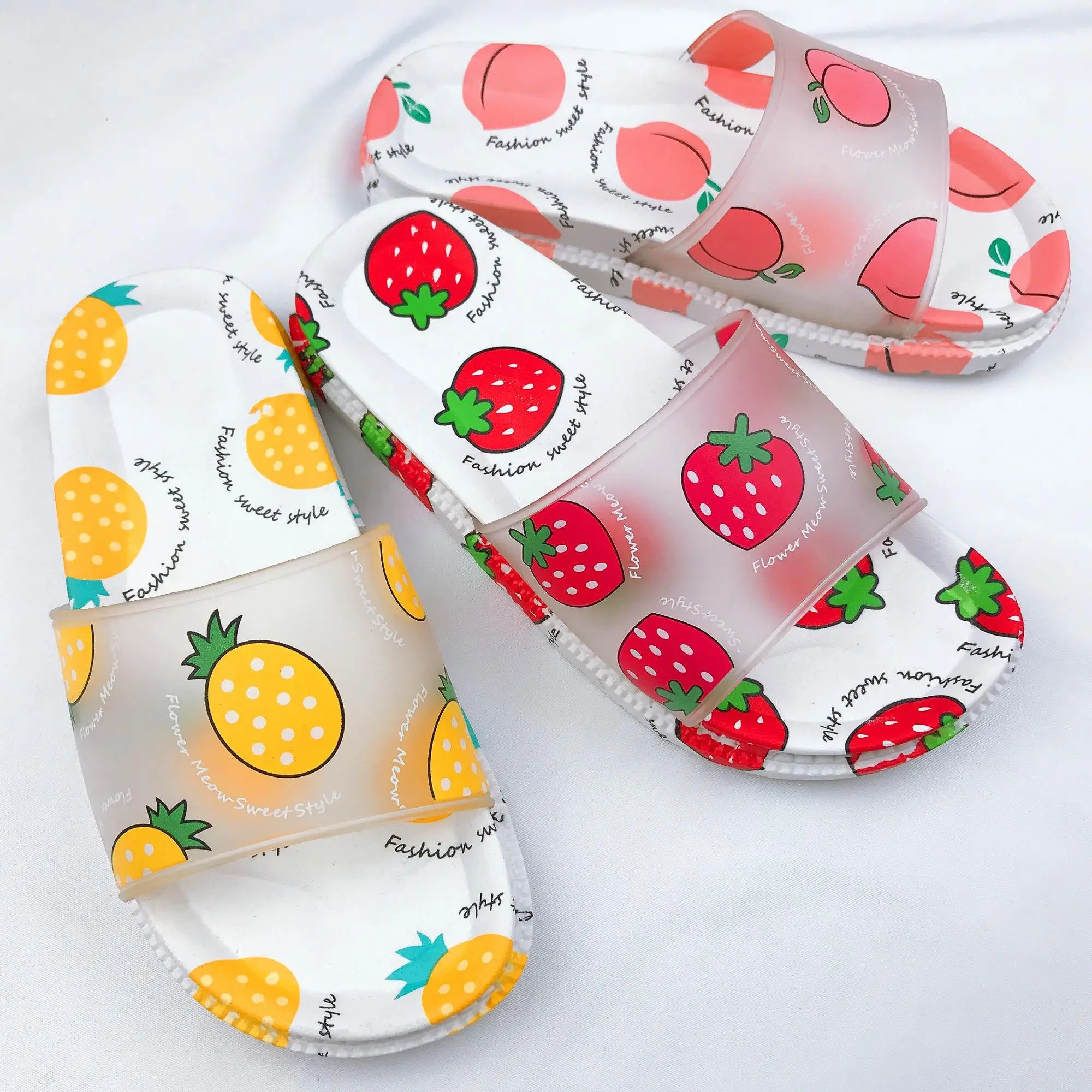 

Cute parent-child slippers beach sandals women fruit platform slippers, 3 colors