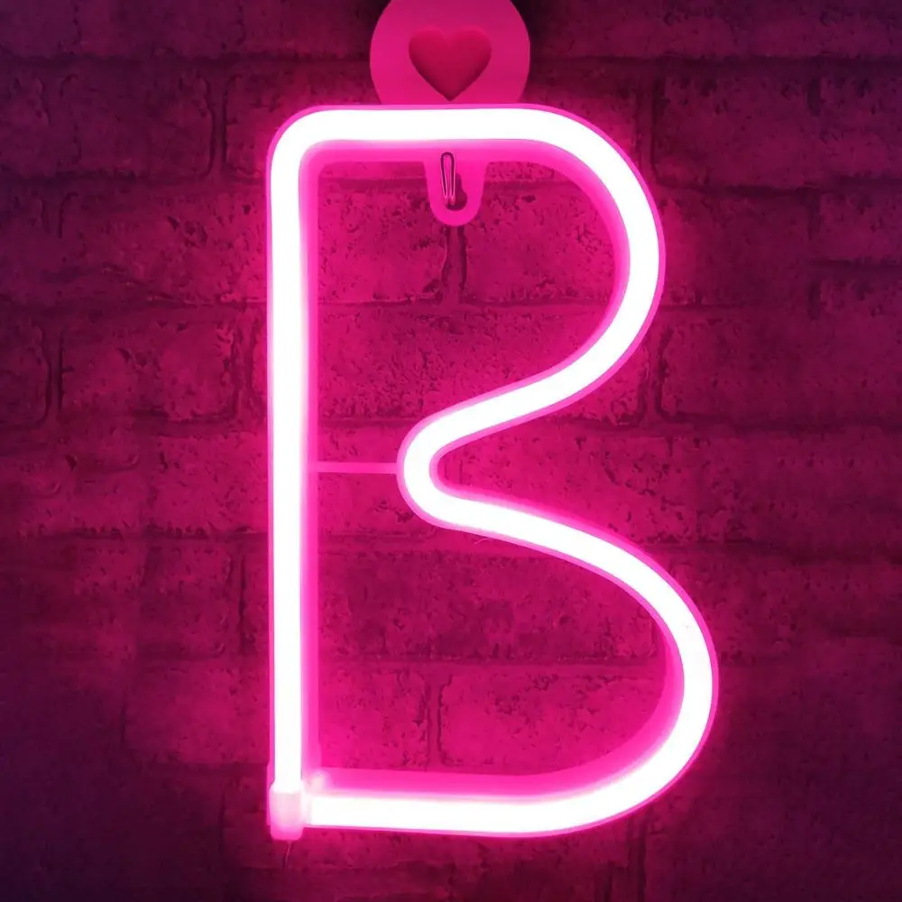 

Light Up Pink Neon Marquee Letters LED Alphabet Neon Letter Lights Battery/USB Powered Name Signs Pink Words for Wall,Home,Bar, Warm white