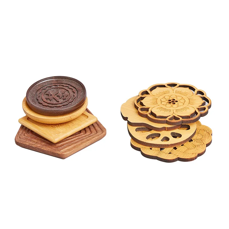 

Factory custom creative solid wood coaster placemat, Wood color