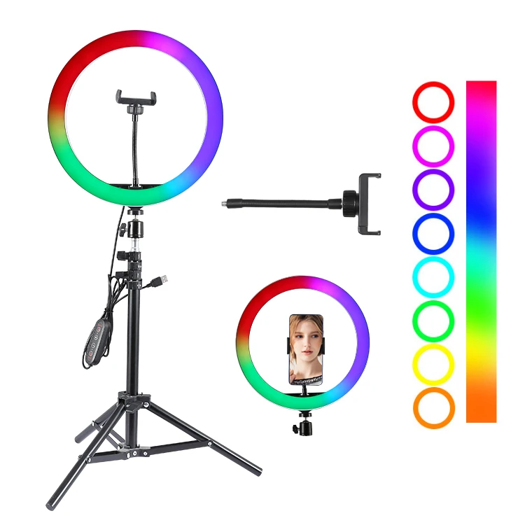 

Beauty Phone Live Photography Fill Lamp 26CM 30CM RGB LED Ring Light With Stand