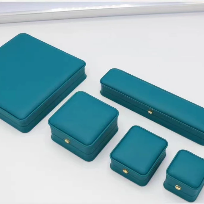 

Factory Luxury dark Green Leather Jewelry Packaging gift Box for Jewellery Joyero Package custom logo, Dark green, green