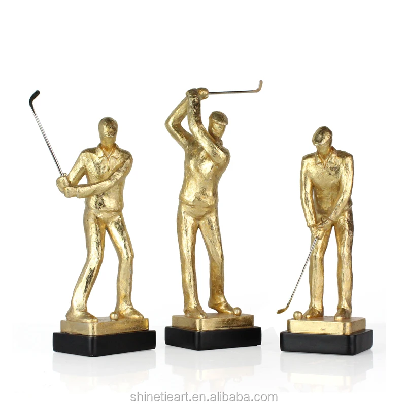 Resin Antique Silver Golf Action Figure for Home Decor Creative Gift Figurine Home Decoration Folk Art Europe manufacture