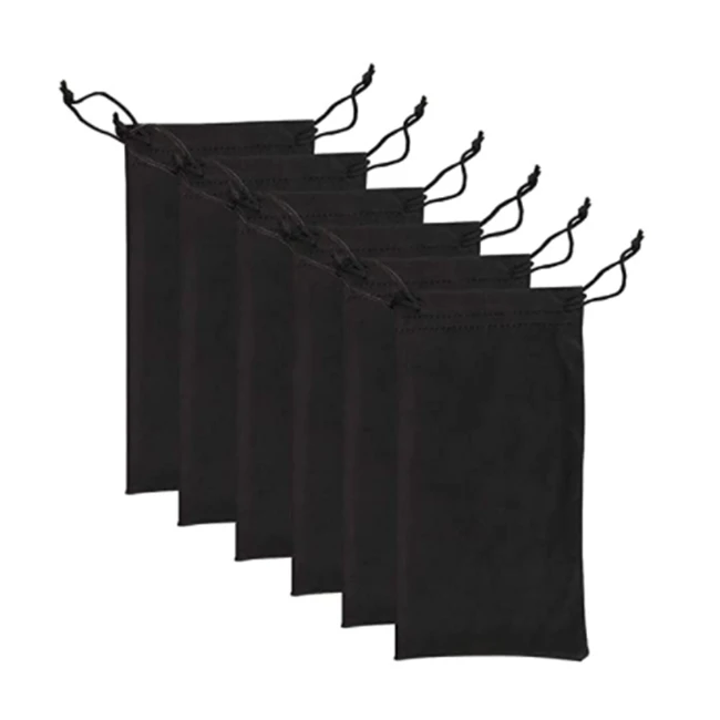 Wholesale More Color Cheaper Soft Drawstring Custom Microfiber Eye Glasses Sunglasses Bag Pouch 9*18cm Logo Support