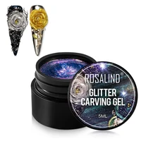 

Rosalind oem custom logo 5ml carve pattern uv gel nail polish soak off glitter carving gel polish