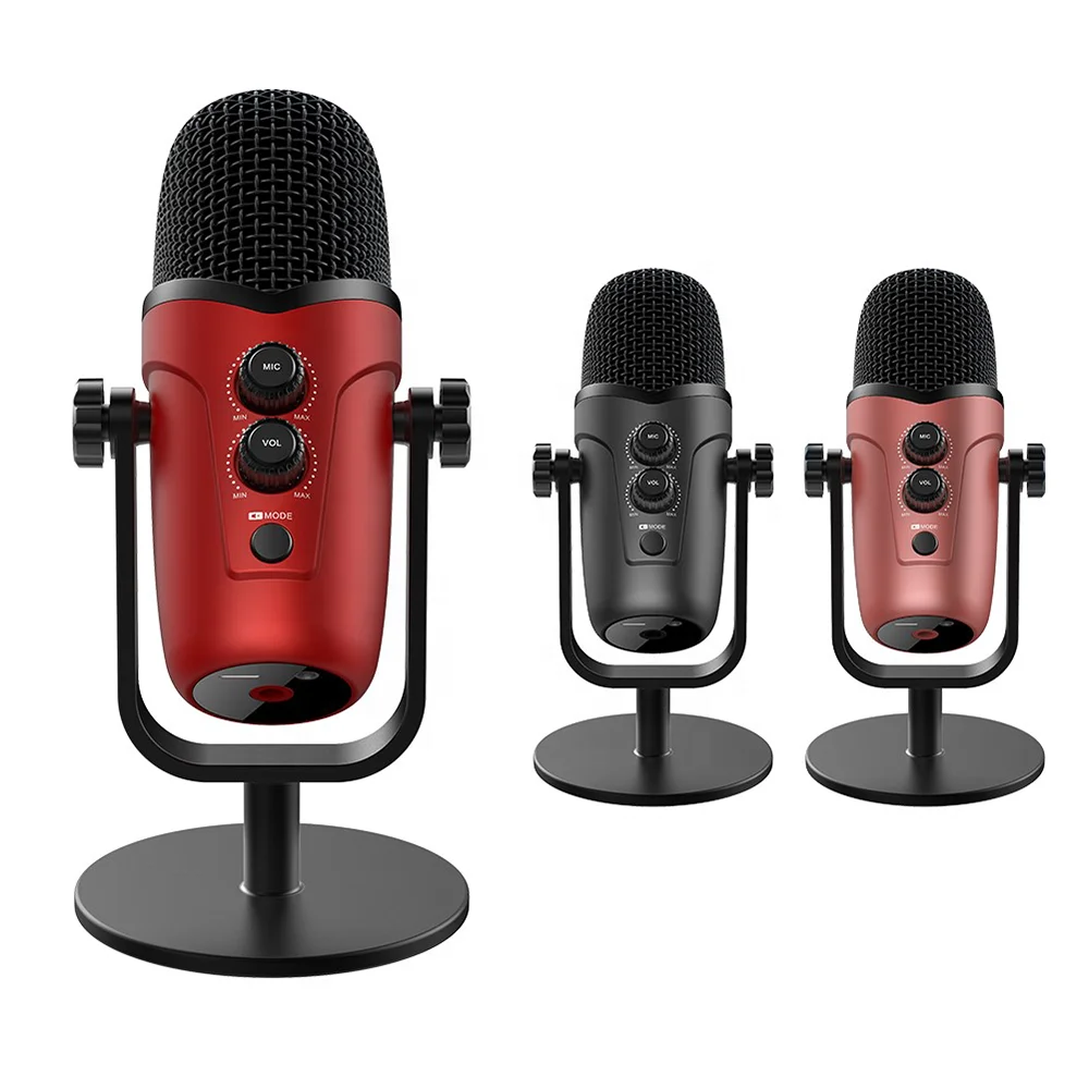 

Metal Desktop Noise Cancelling Broadcasting Recording USB Condenser Gaming Studio Microphone For Ps4 Android, Black/red/gold/odm