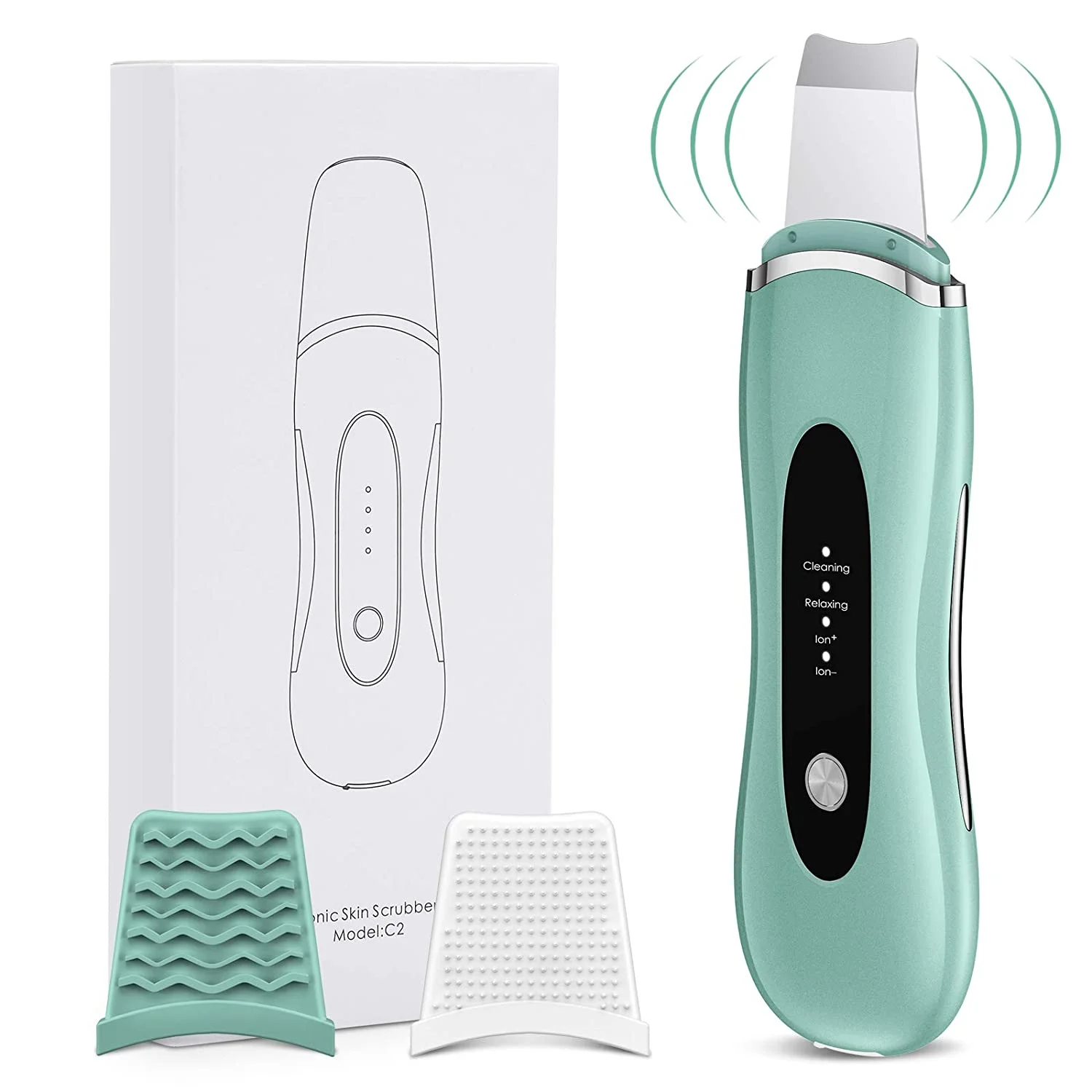 

Multi-functional Beauty Equipment Ultrasonic Skin Scrubber Facial Cleaning tool Skin Microdermabrasion Scrubber, 4colors