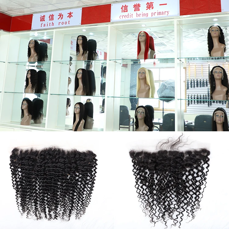 

Russian Free Sample Raw Wefted Human Hair Extensions Curly Lace Closure 613 Blonde Bundles With Frontal, Natural color1b