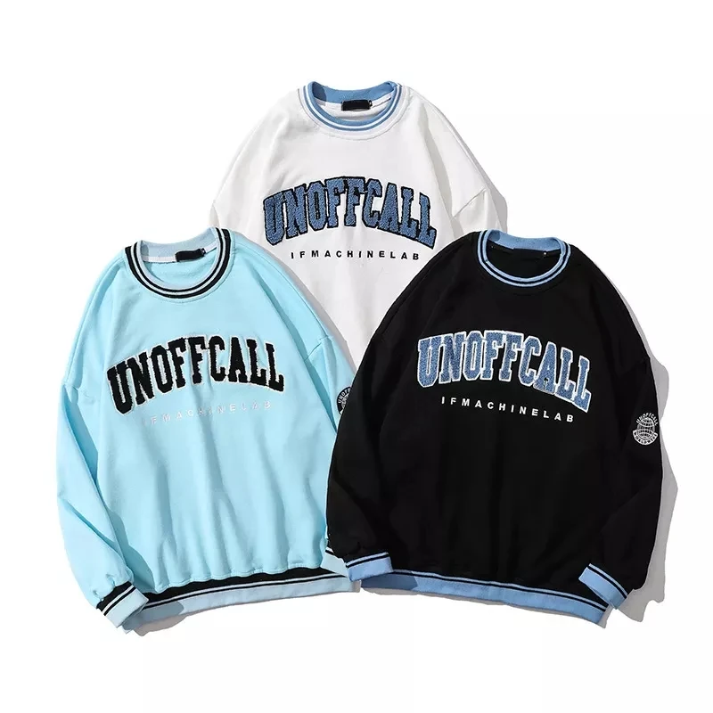 

Wholesale 2022 New style Retro Embroidered Letters round neck sweatshirt Unisex couples pullover Sweatshirt