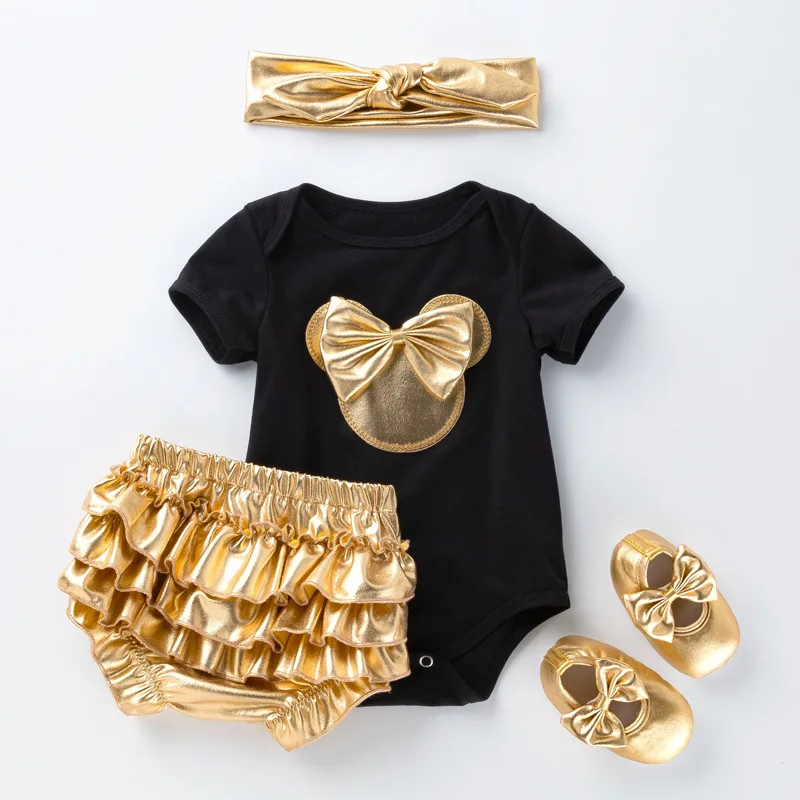

Summer Kids Newborn Girls Children Clothing Sets Short Sleeve Bodysuits Baby Suit Top And Pants Baby Clothes Sets