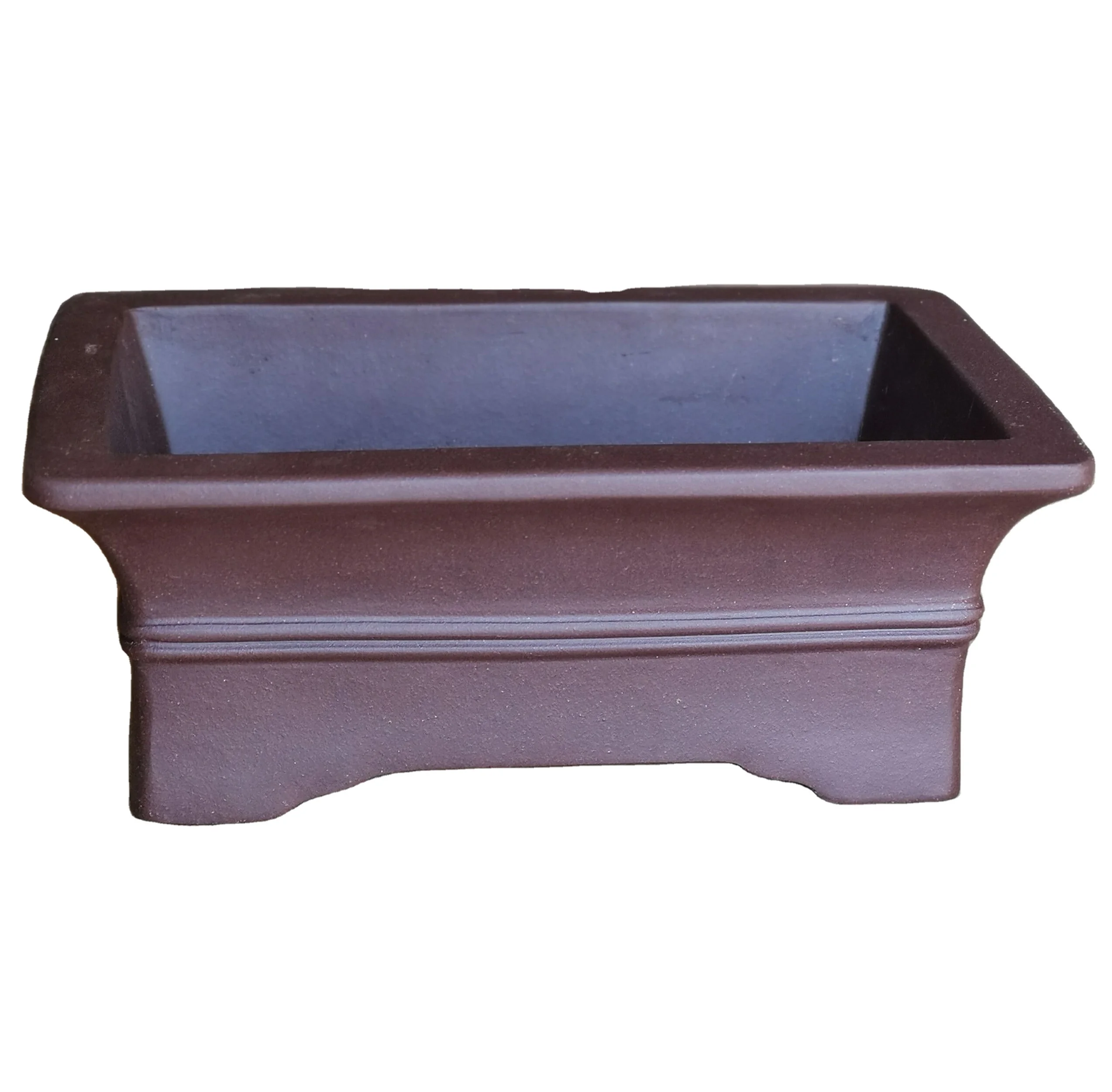 

wholesale Yixing bonsai pot chinese modern rectangle ceramic flower bonsai pot, White