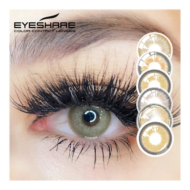 

EYESHARE 1Pair Brown Series Cosmetic Contact Lenses Colored Lenses for Eyes Fresh Tone Color Contact Lenses, 6color