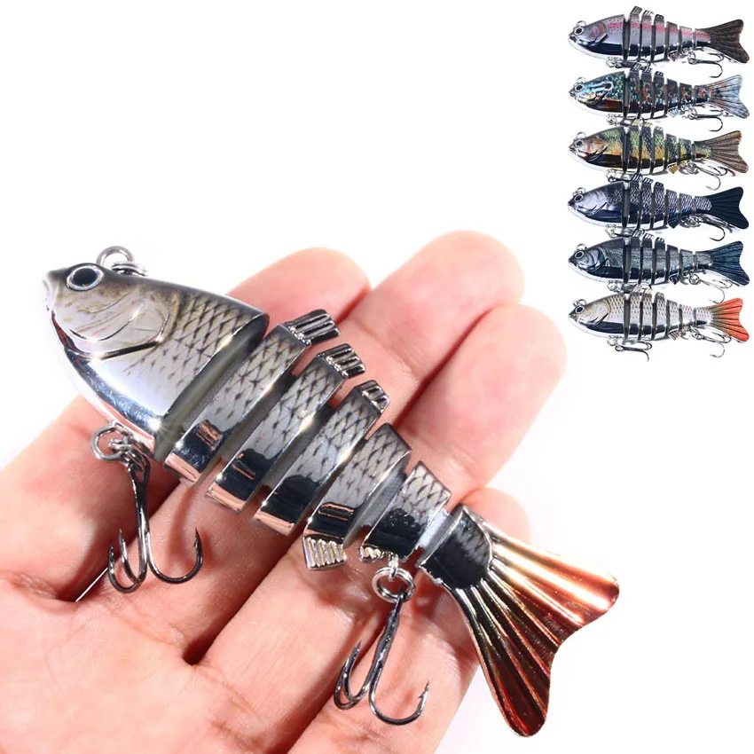 

Bionic hard bait multi section bait 100mm 24g plastic multi section lure electroplating multi-section bait, 6 colors