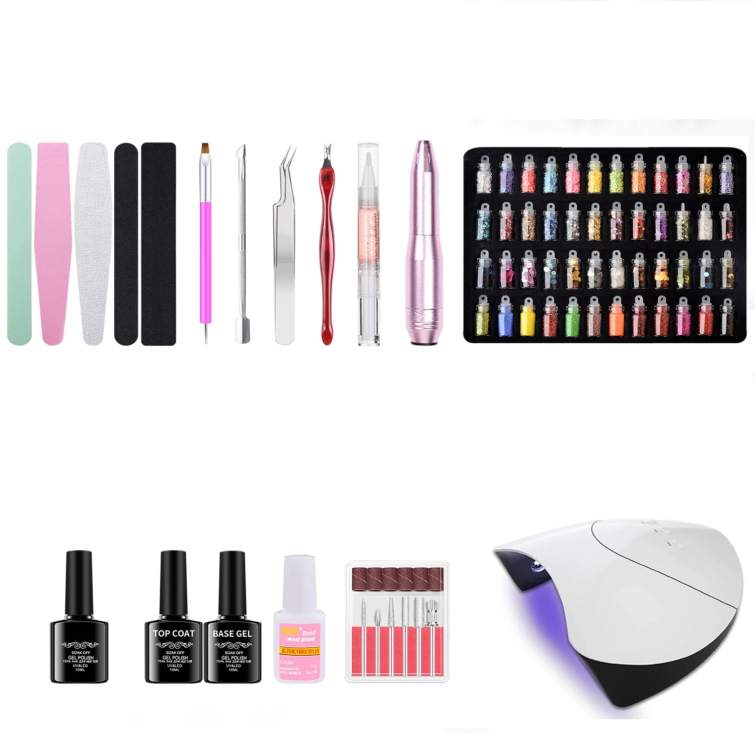 

80 Colors Professional UV Gel Nail Polish Kit Set With LED Nail Lamp And Tools