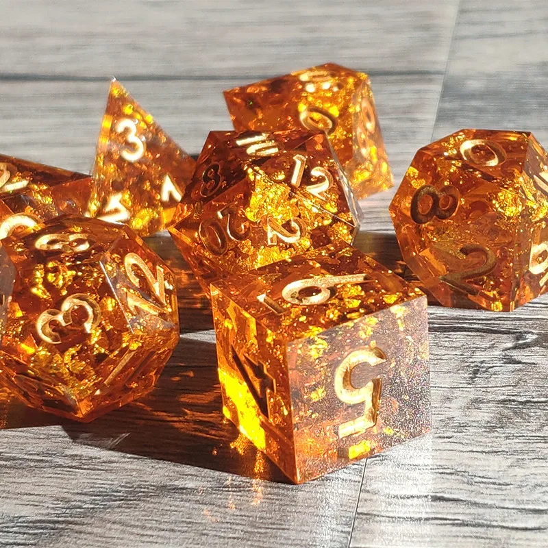 

Scorching Soul DND Dice Set Dungeons and Dragons RPG Tabletop Game Sharp Edges Resin Dice Custom Polyhedral Games Dice D4-D20