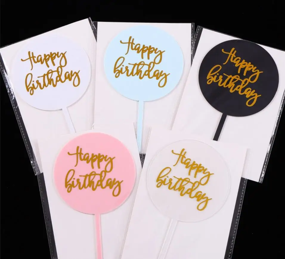 

round cake topper happy birthday wedding ins Fondant Tool Baking Cake Mold Decorating Press Pastry DIY