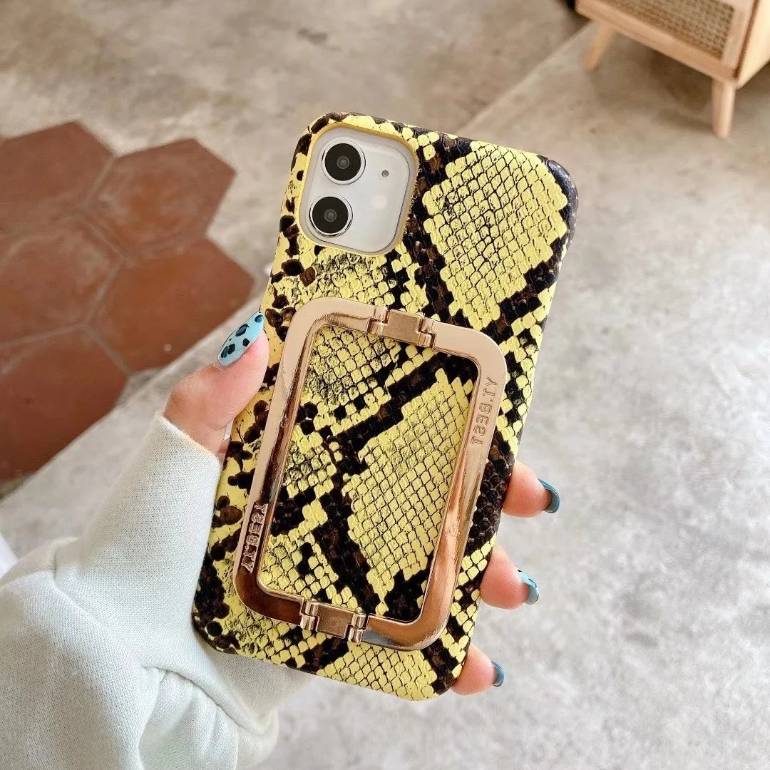 

Luxurious Crocodile pattern Leather Phone Case Wholesale for iPhone 12 With Metal bracket, Colors optional