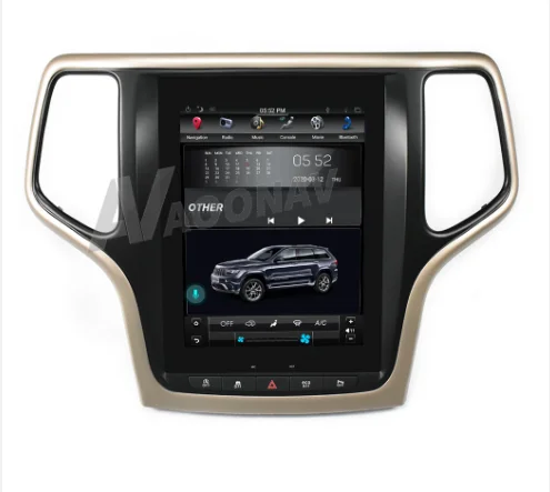 

vertical screen Tesla style 2din Android control car GPS navi DVD video radio player online For JEEP Grand Cherokee 2014-2019, Black