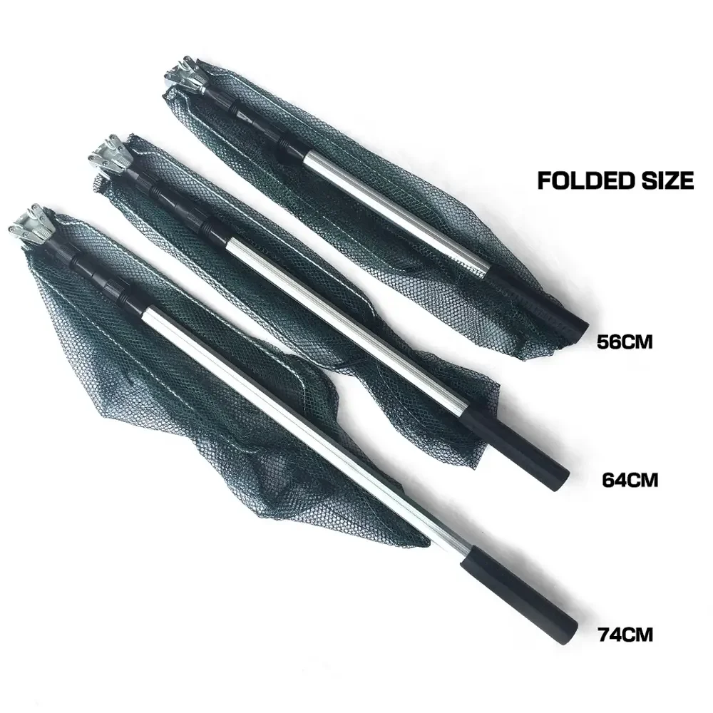 Newbility 1.5m 1.7m 2.1m Aluminium Alloy Landing Net with Telescopic Pole Handle  Nylon Fishing Net