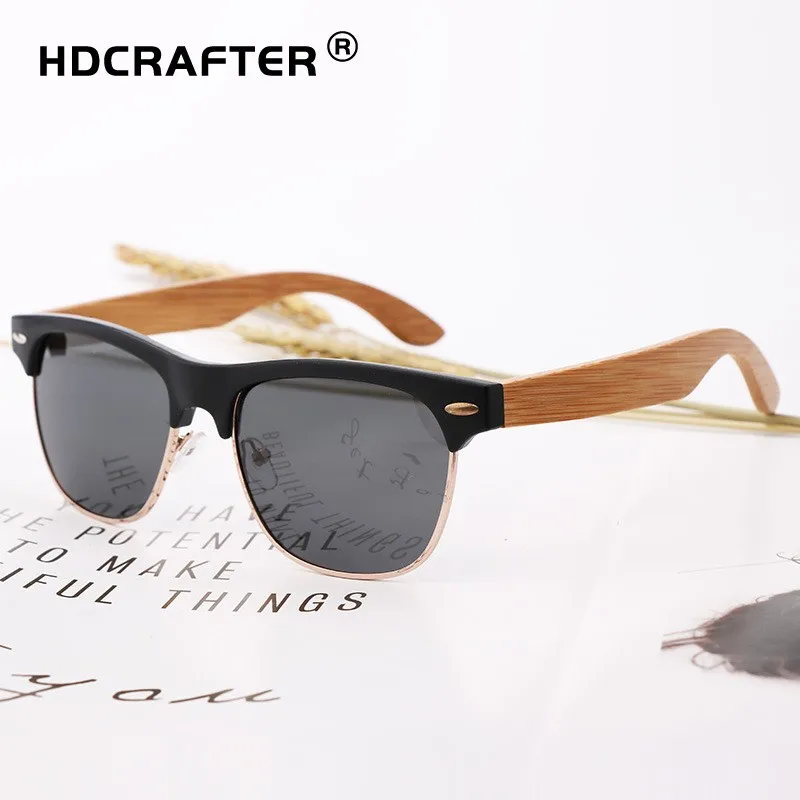 

HDCRAFTER custom bamboo Polarized sunglasses for women men wood eyeglasses river ins personalized OEM fashion 2021 new