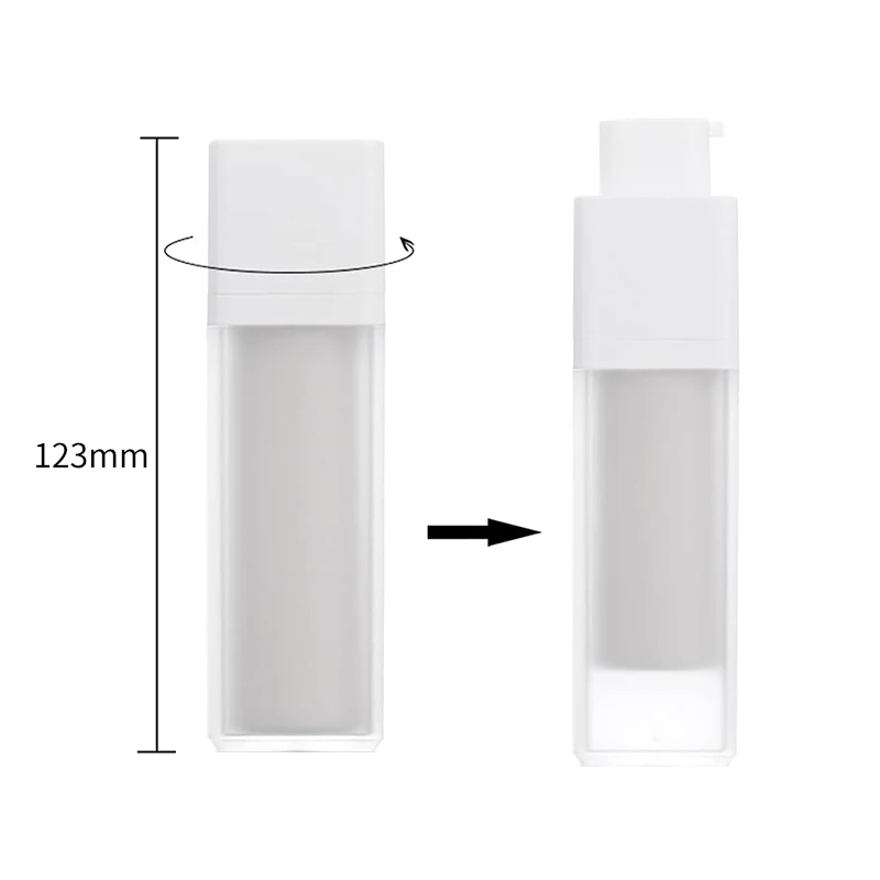 

Cosmetic Vacuum Airless Pump Bottle15ml 30ml 50ml white double wall Plastic Acrylic Twist Lid Airless Pump Lotion Bottle