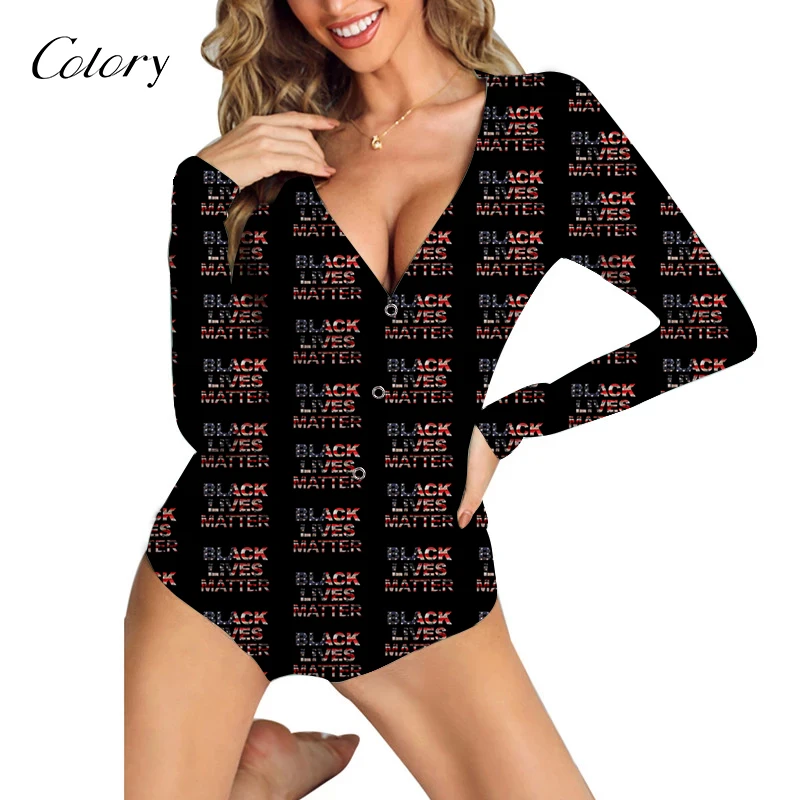 

Colory Garment Label Onesie Sexy Pajamas Custom Denim Print, Picture shows