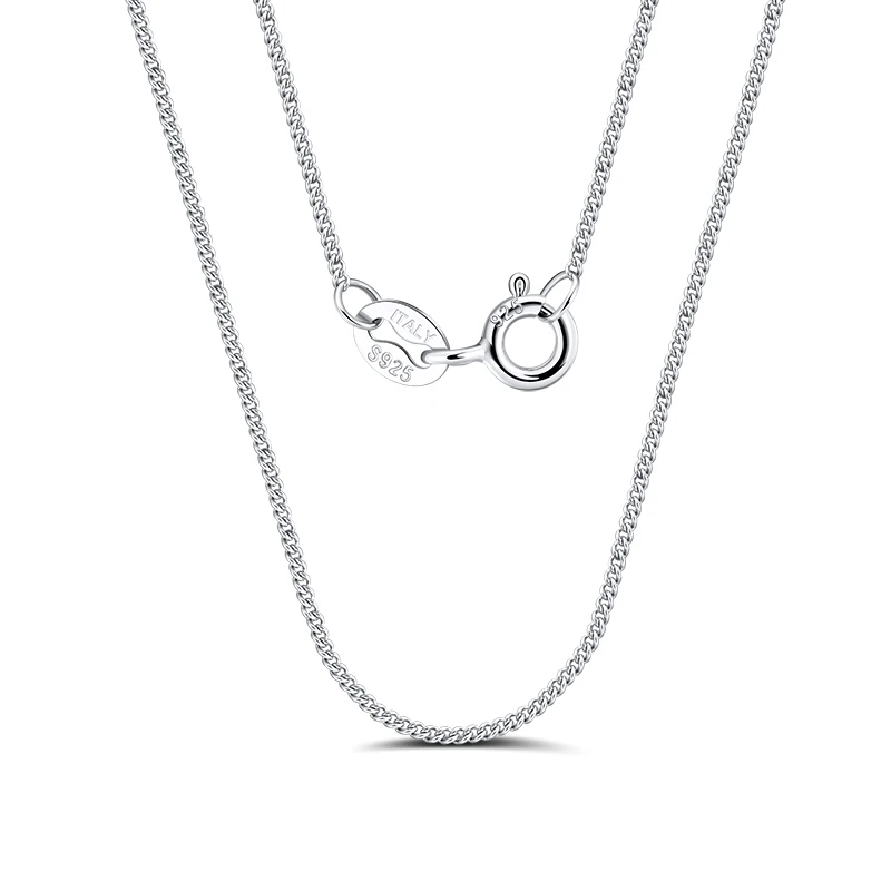 RINNTIN SC18 Cheap Price Women Jewelry  Wholesale  14K Gold Plated 925 Sterling Silver 1.0mm Cuban Link Curb Chain Necklace